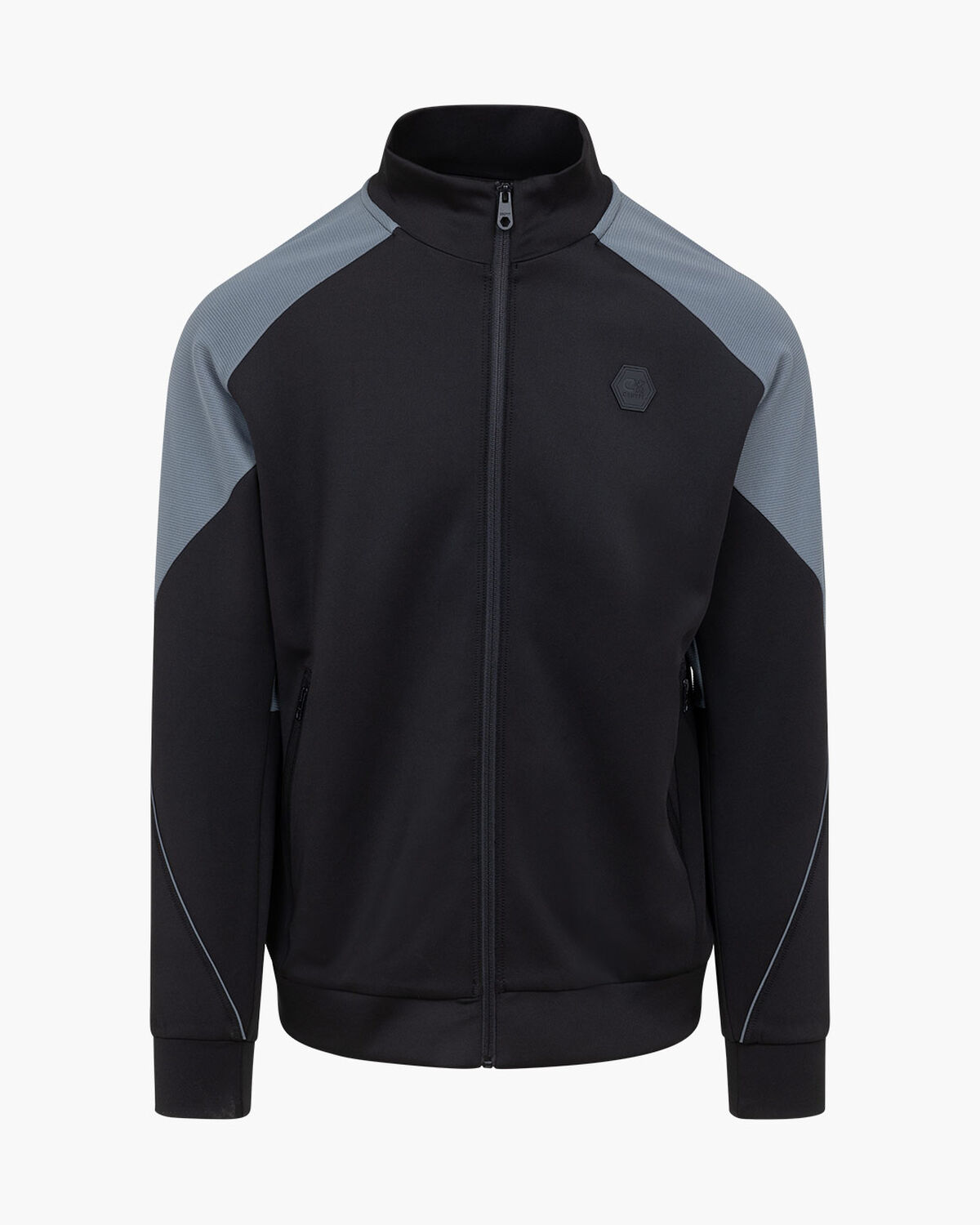 Zayne Scuba Track Top - 95% Polyester 5% Elastane, Black, hi-res