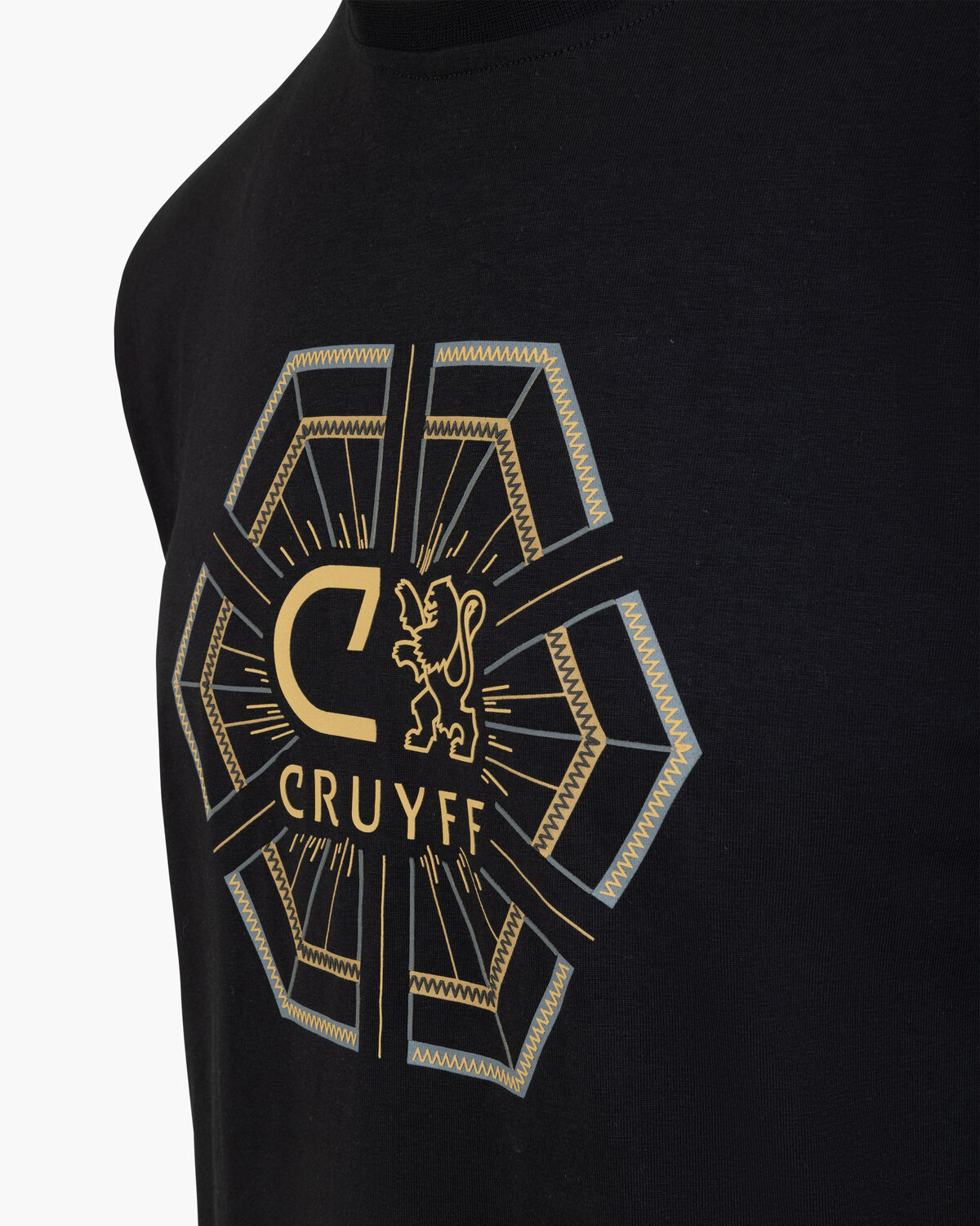 C-Lion Geo Tee, Black/Gold, hi-res