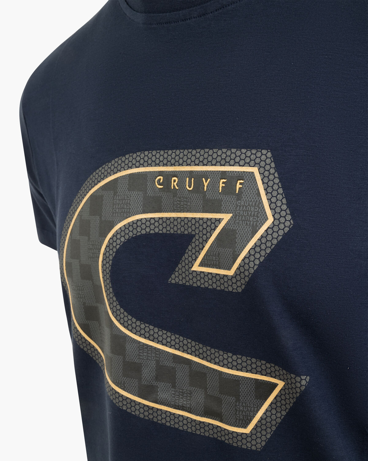 Fuzeknit C-Logo Tee, Blue/Gold, hi-res