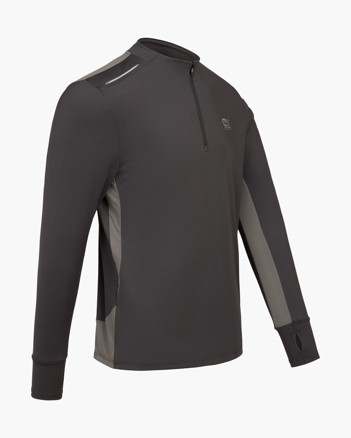 Ametrine 1/4 Zip Top, Charcoal Grey, hi-res