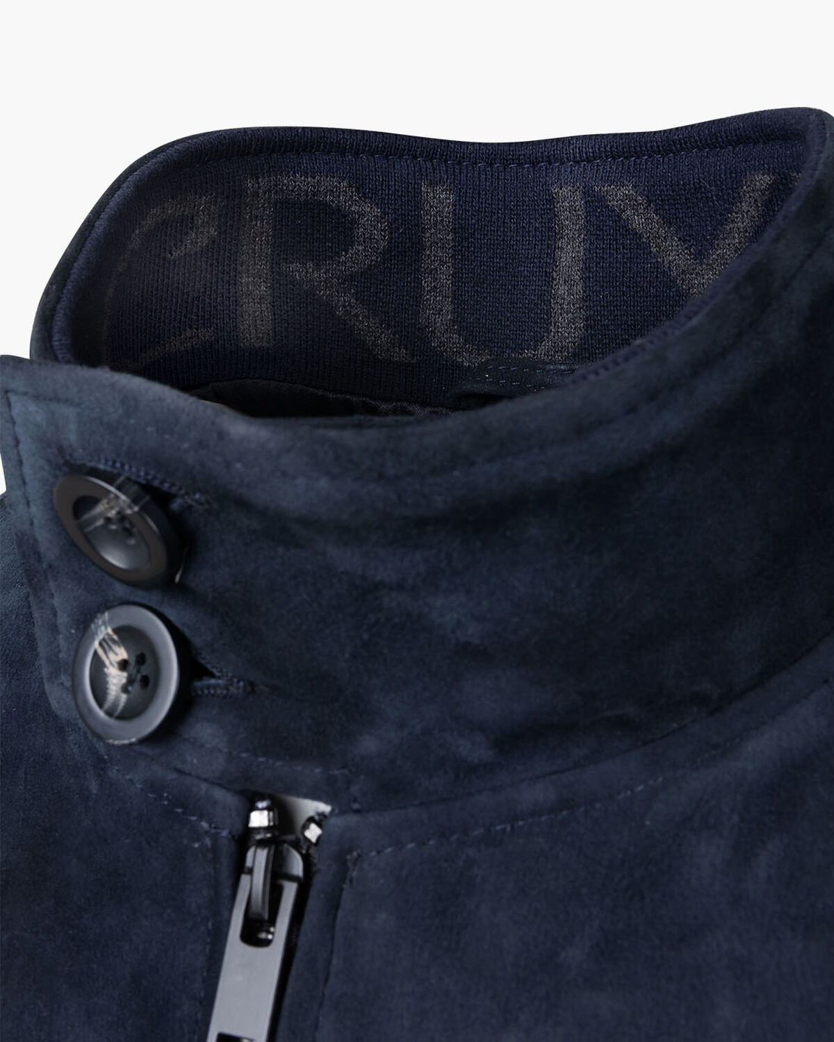 Dante Leather Harrington Jacket, Navy, hi-res