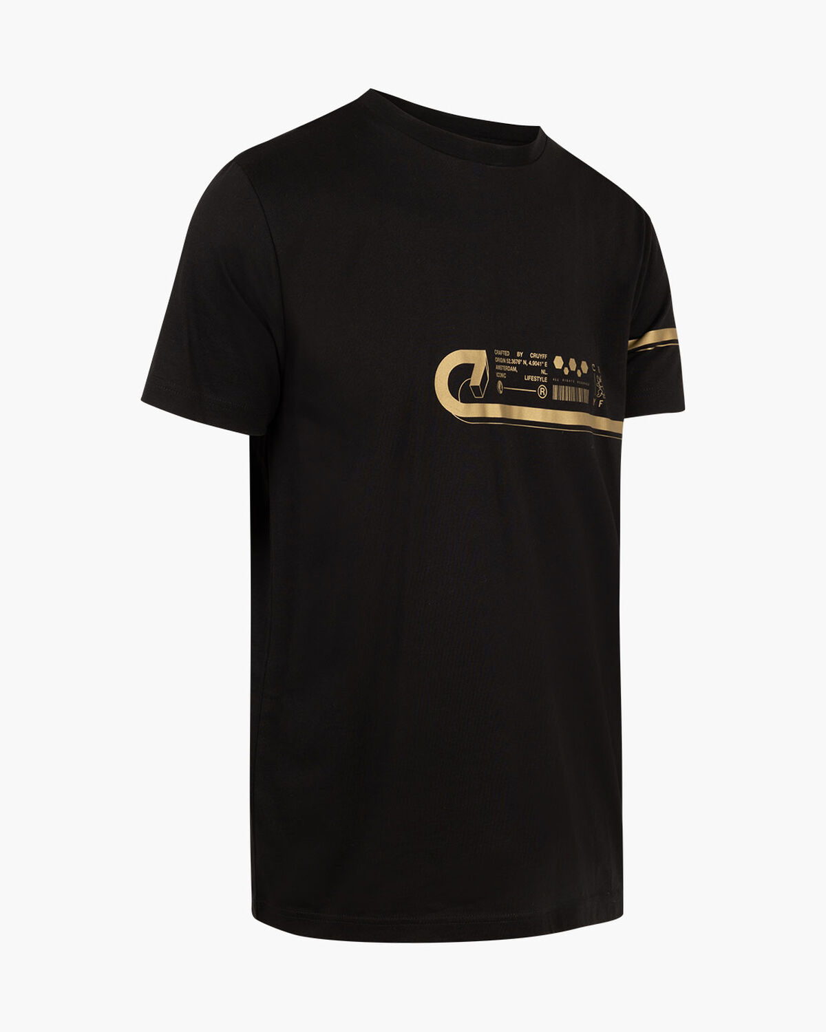 Ezra Tee - 100% Cotton, Black/Gold, hi-res