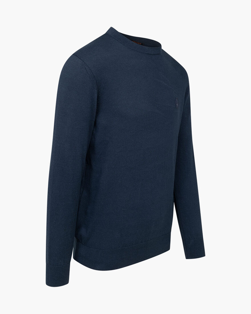 Basco Jumper - Cotton, Navy, hi-res