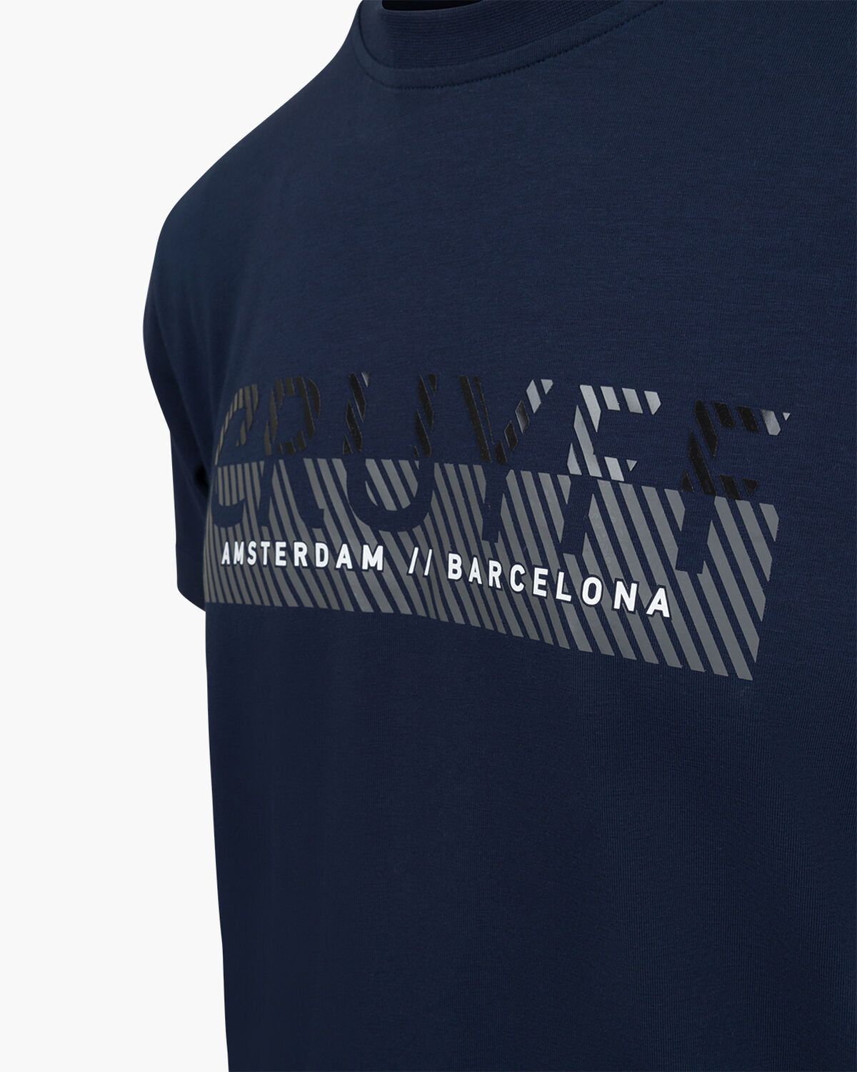 Glossy Chest Print Tee, Navy, hi-res