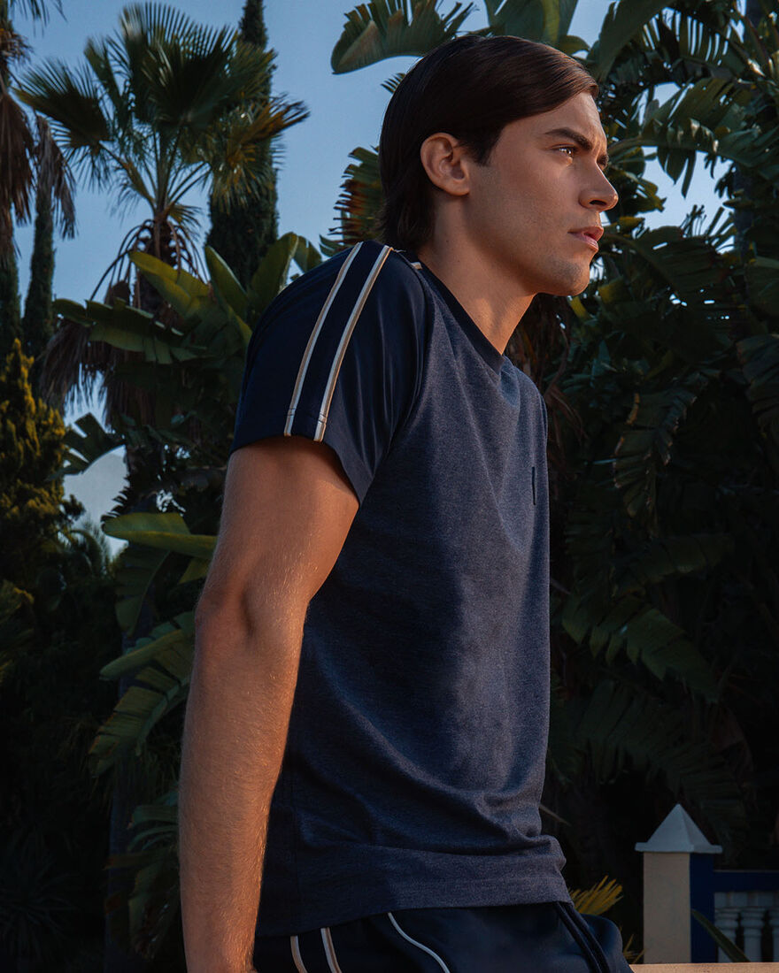 Galano Tee - 48% Cotton / 47% Polyester / 5%Elasta, Navy, hi-res