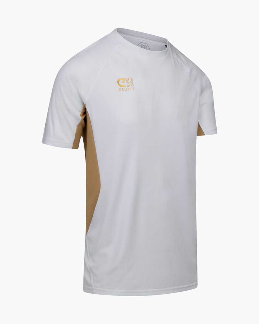 Cruyff Tech Turn Shirt Junior, White/Gold, hi-res