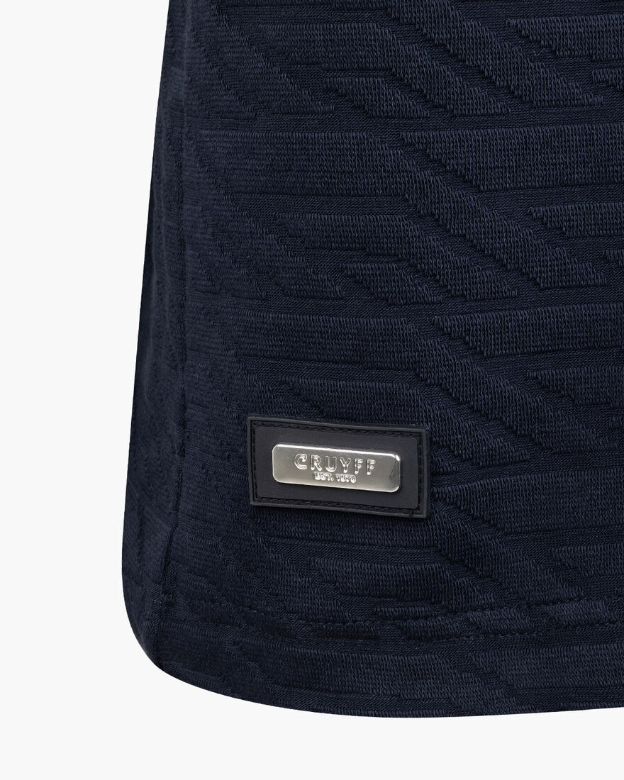 Casco Jacquard Tee  - Cotton, Navy, hi-res