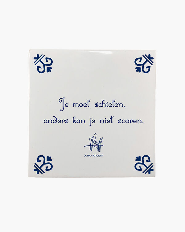 Je moet schieten, anders kan je niet scoren