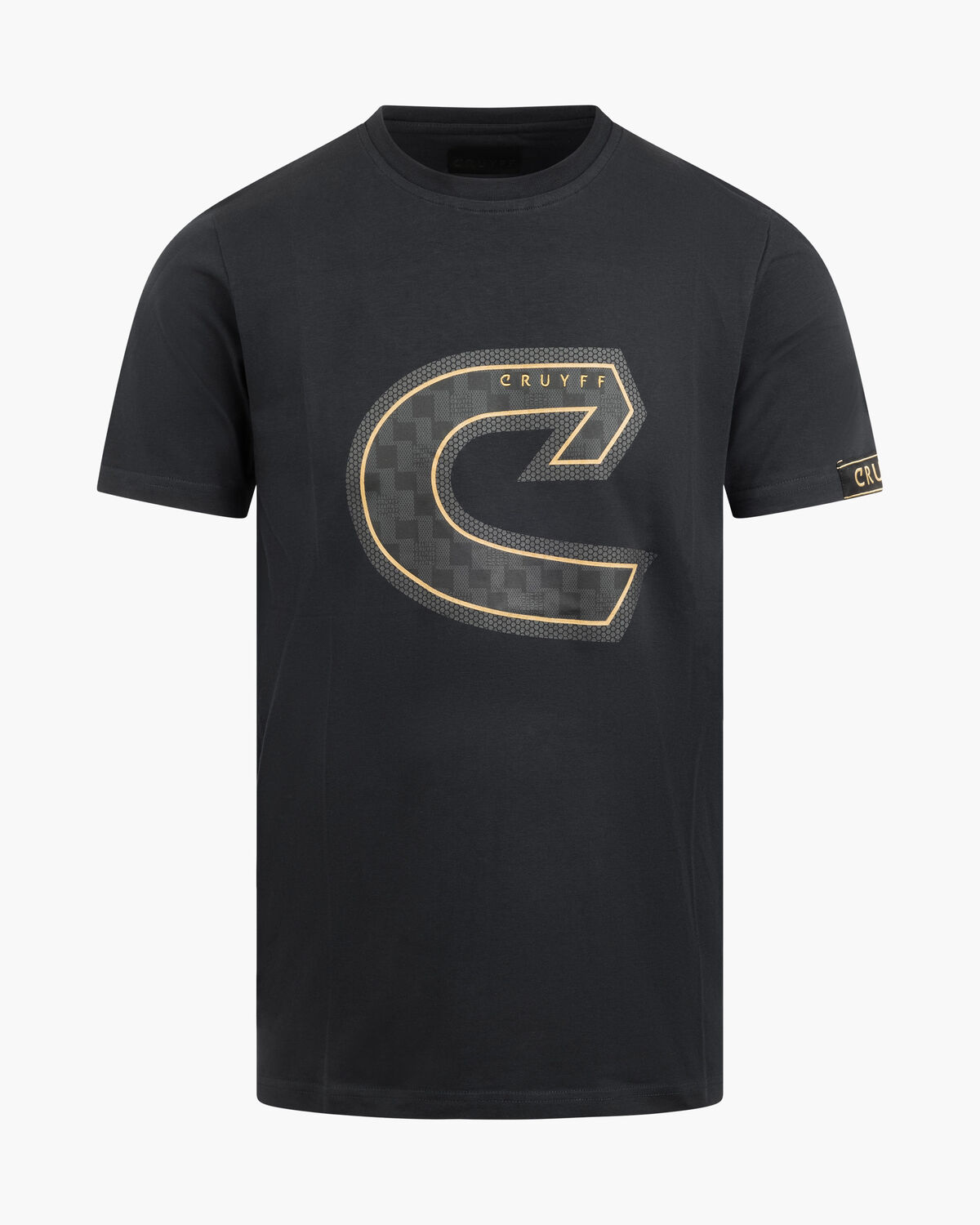 Fuzeknit C-Logo Tee, Black/Gold, hi-res