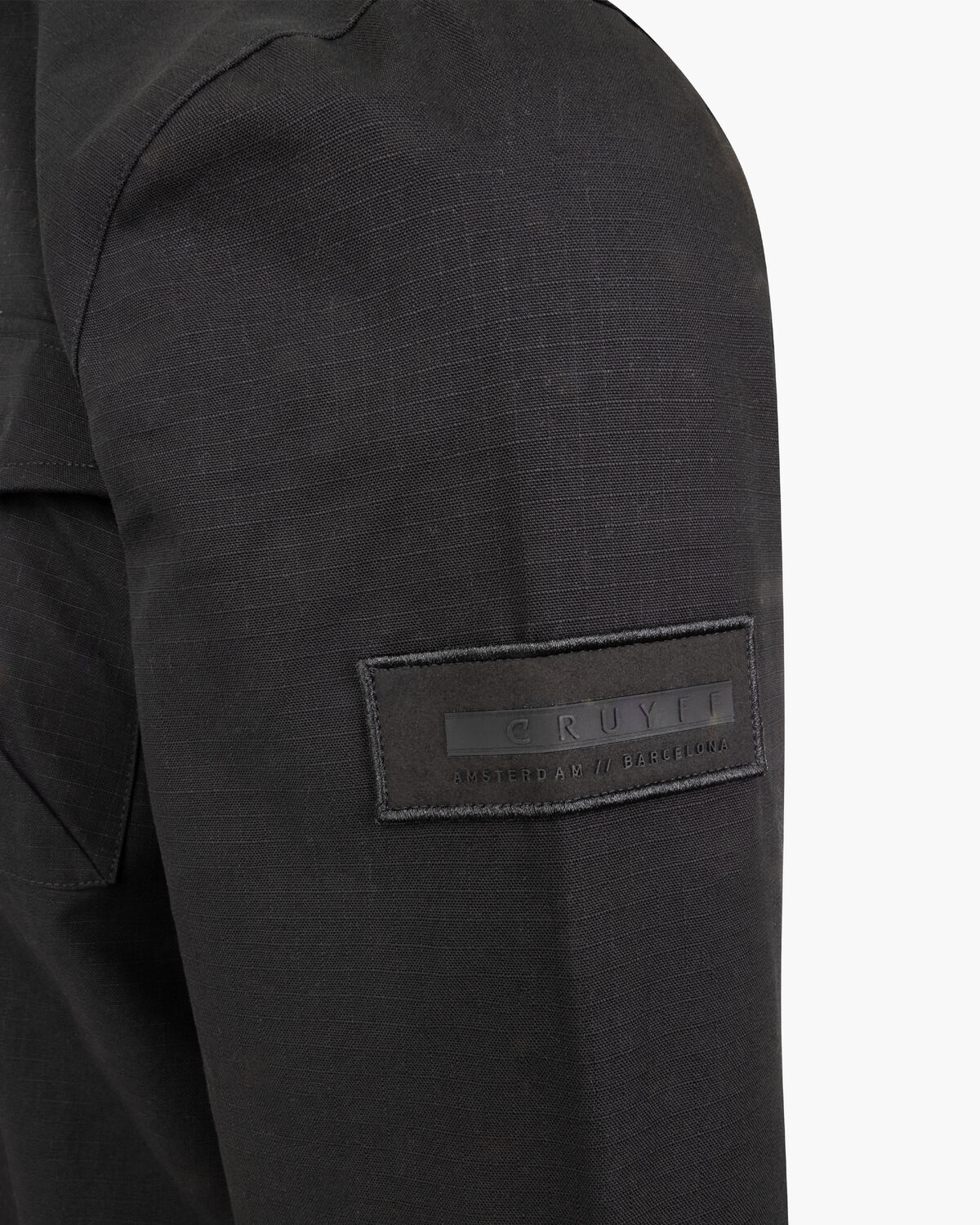 Cotton Ripstop Overshirt, Black, hi-res