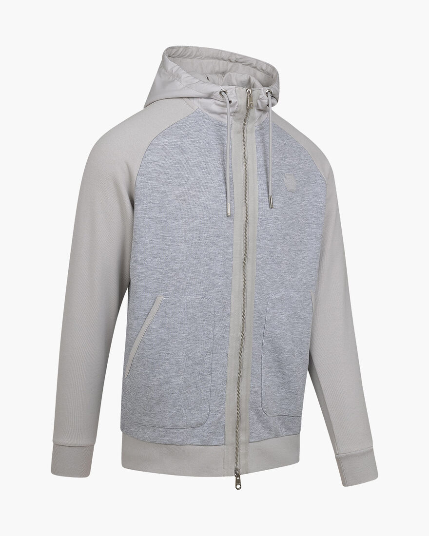 Galanzo FZ Track Top - 65% Polyester / 35% Cotton, Light Grey, hi-res