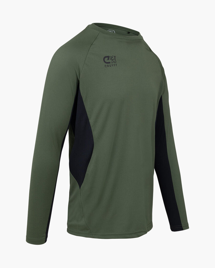 Cruyff Tech Turn Shirt LS Juni, Green/Black, hi-res