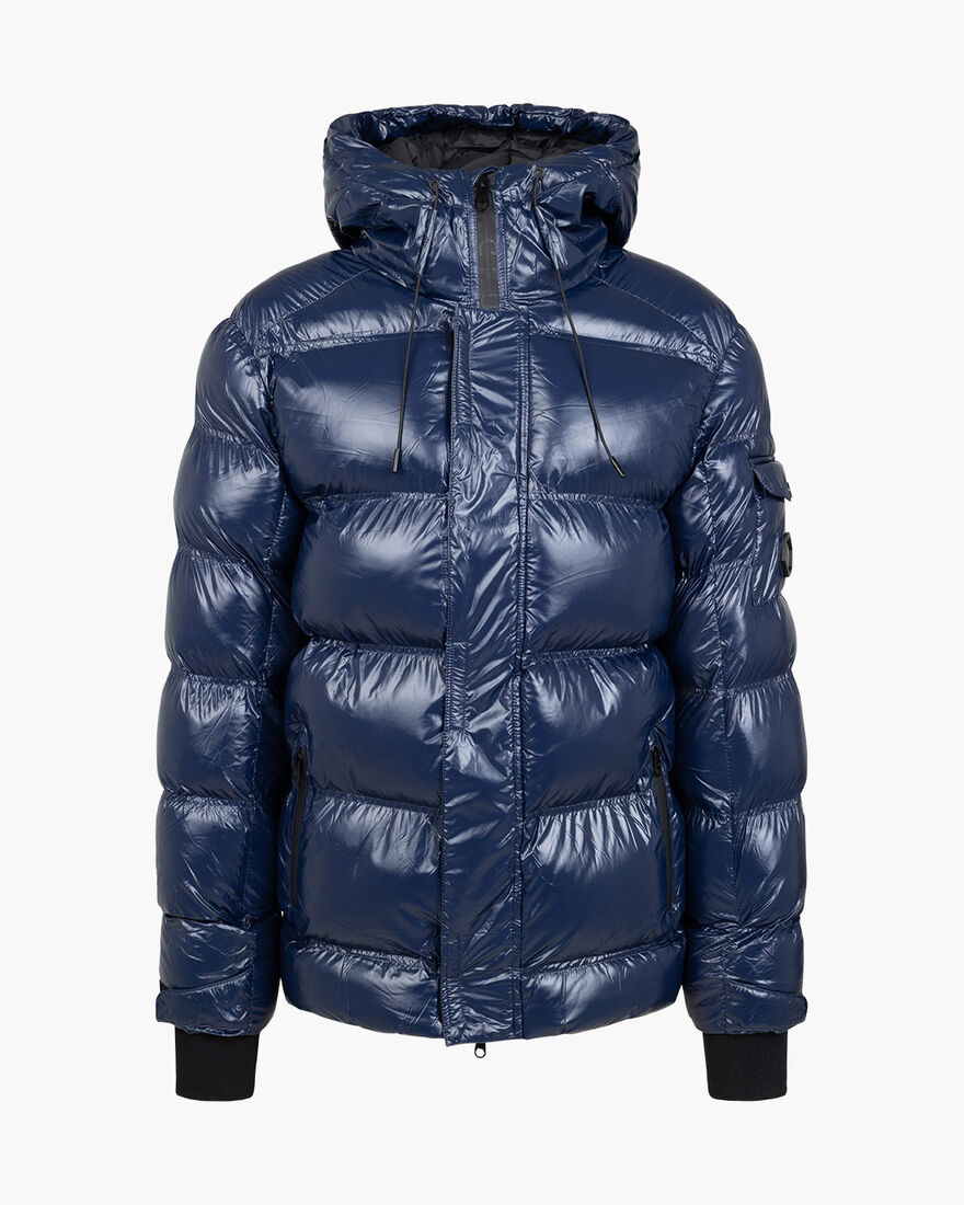Trentini Puffer Jacket - 100% Polyester, Navy, hi-res
