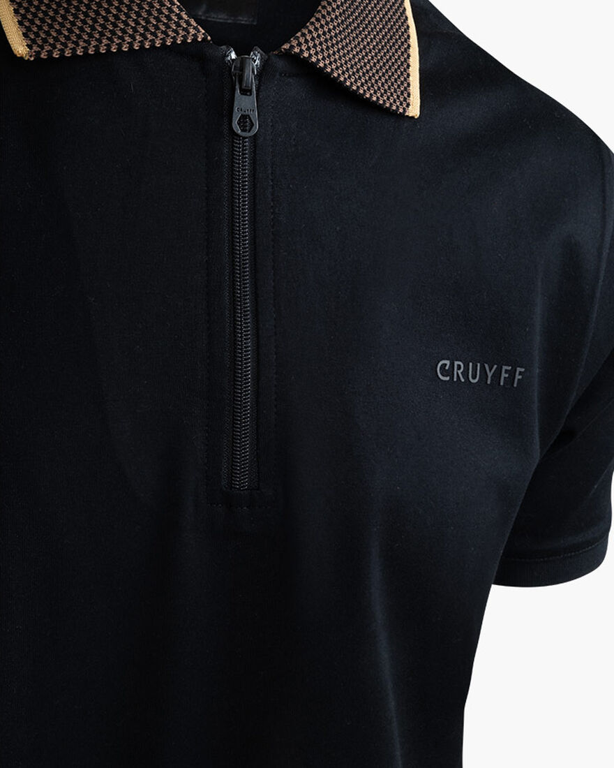 Chain Repeat Polo SS, Black/Gold, hi-res