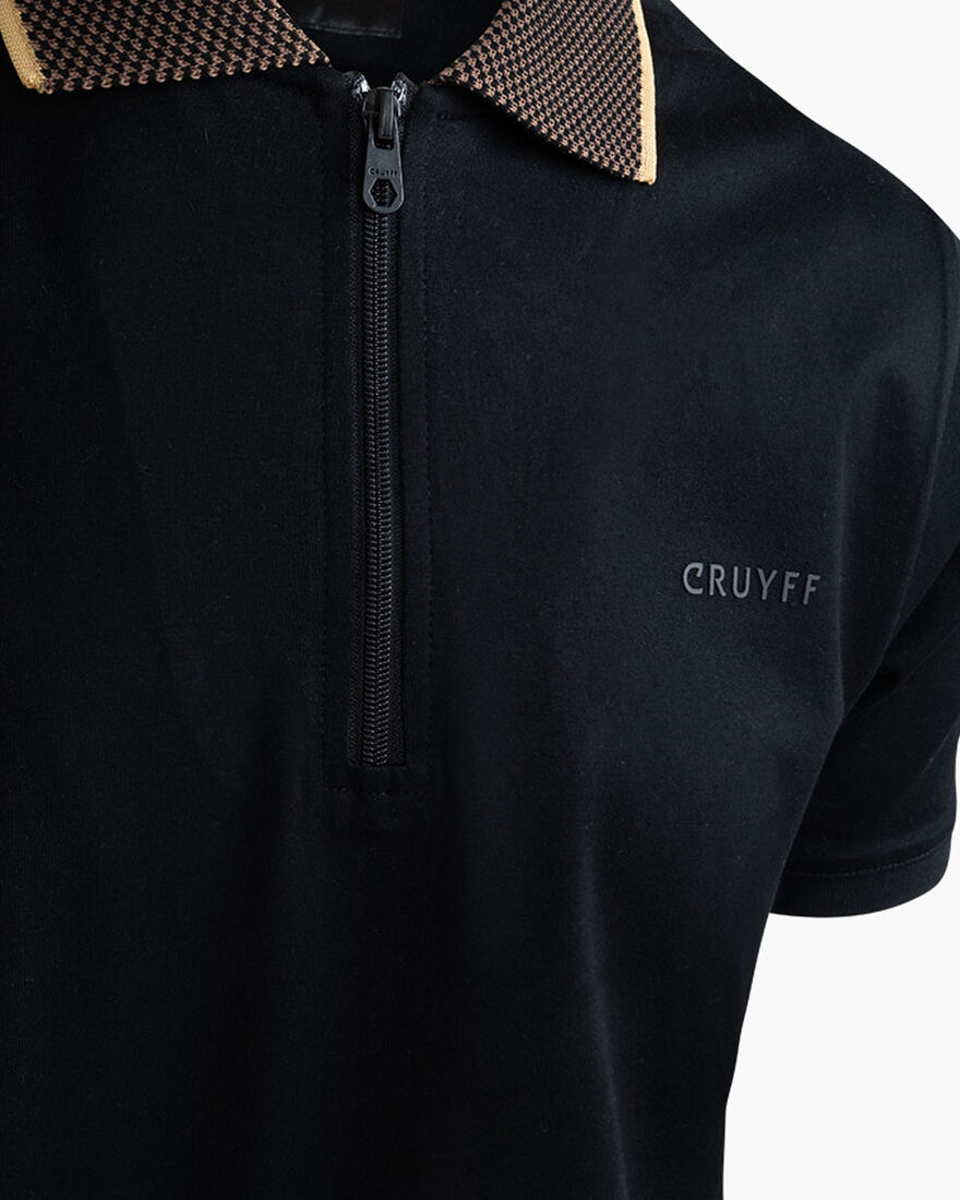 Chain Repeat Polo SS, Black/Gold, hi-res