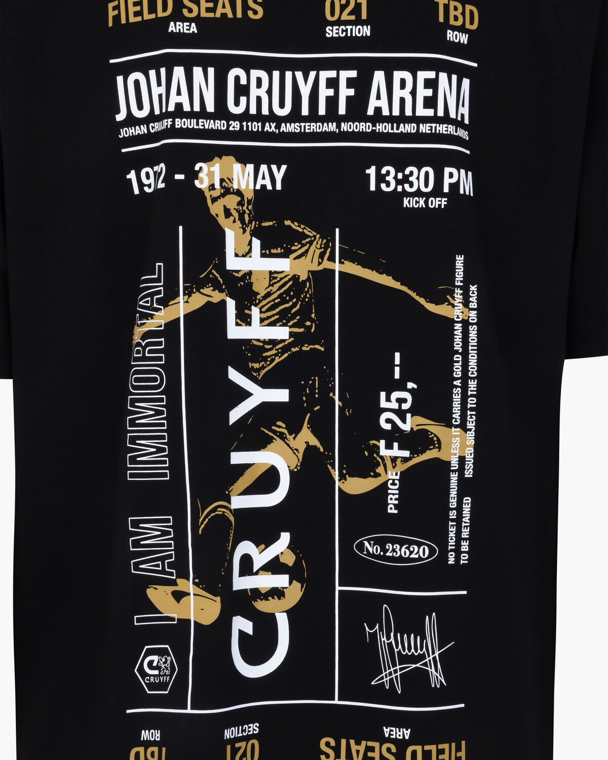 Icon League Ticket Tee, Black/Gold, hi-res