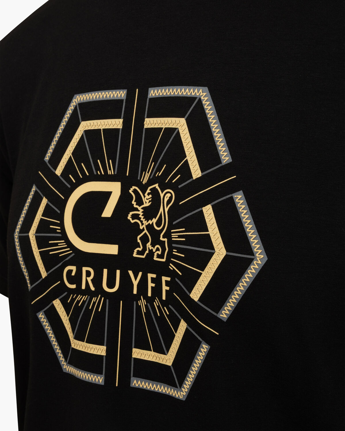 C-Lion Geo Tee, Black/Gold, hi-res