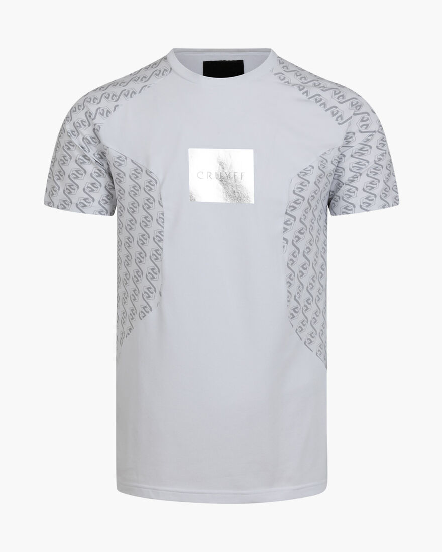 Chain Repeat Tee, White/Silver, hi-res