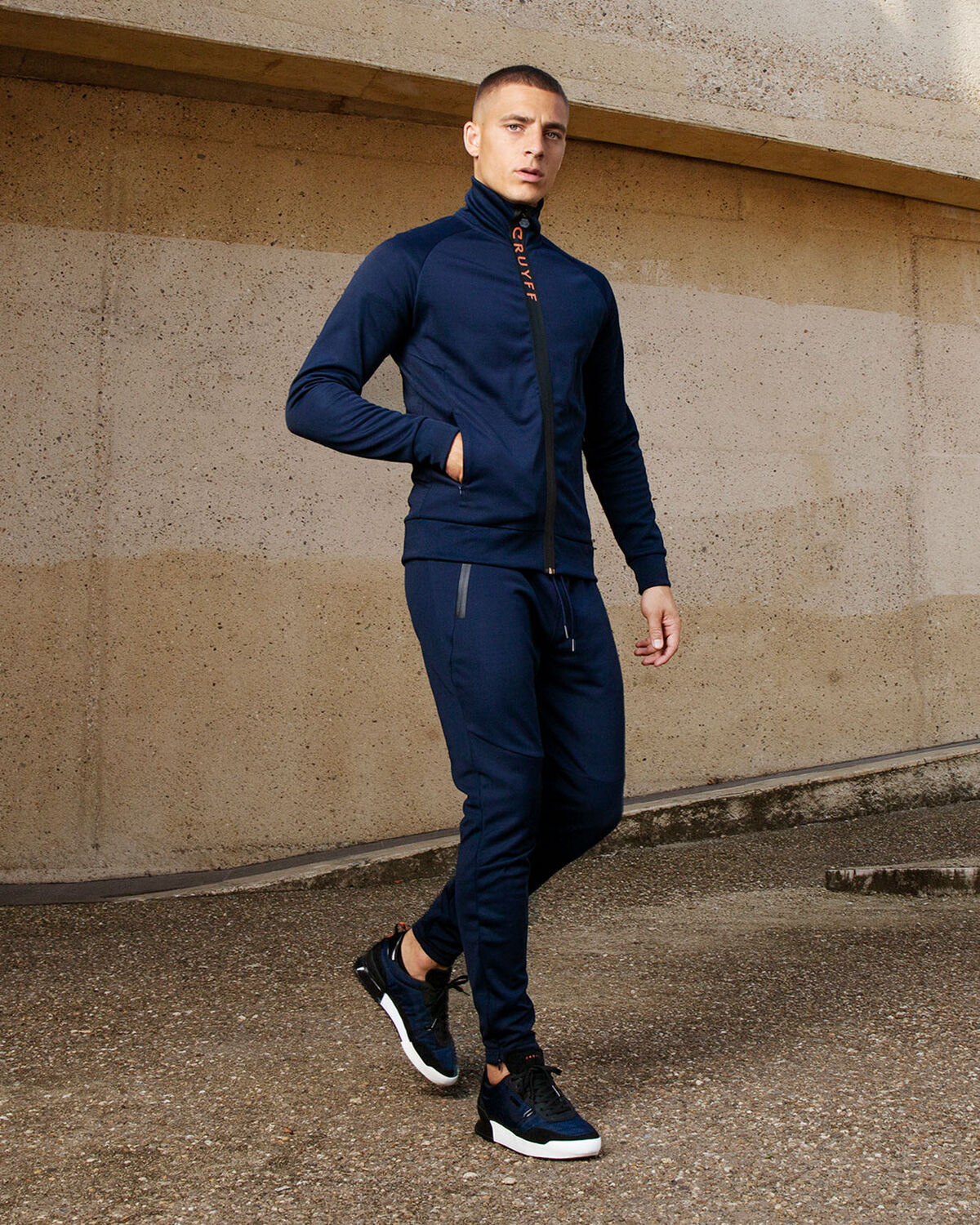Riba Track pants, Navy, hi-res
