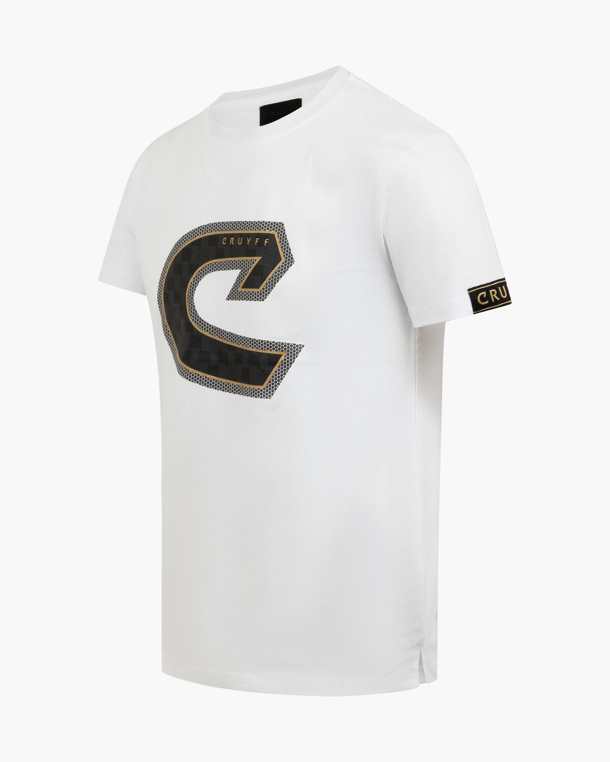 Fuzeknit C-Logo Tee, White/Gold, hi-res