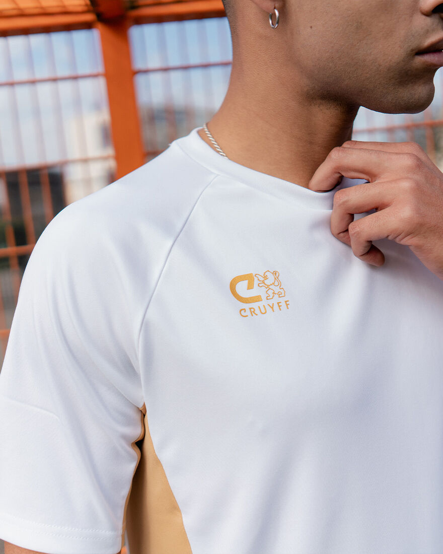 Cruyff Tech Turn Shirt Senior, White/Gold, hi-res
